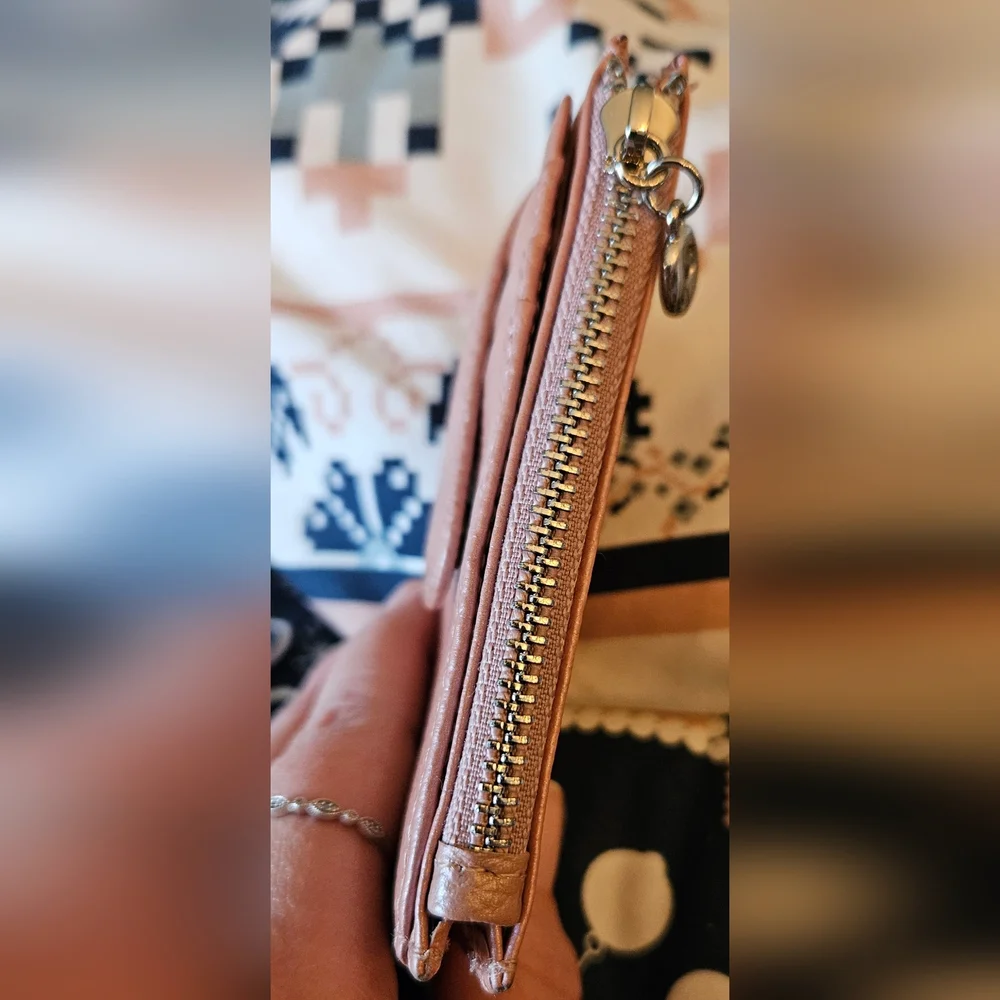 Textured Pink Card Holder Wallet - Picture 2 of 5